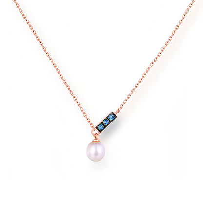 14K Rose Gold Jewelry New Korean Pearl Necklace Pendant all-match gold - Which Mark