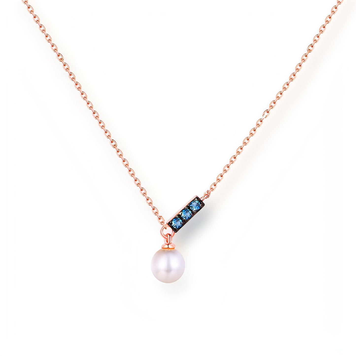 14K Rose Gold Jewelry New Korean Pearl Necklace Pendant all-match gold - Which Mark