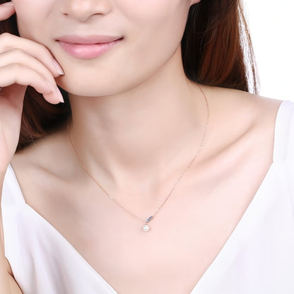 14K Rose Gold Jewelry New Korean Pearl Necklace Pendant all-match gold - Which Mark
