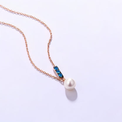 14K Rose Gold Jewelry New Korean Pearl Necklace Pendant all-match gold - Which Mark