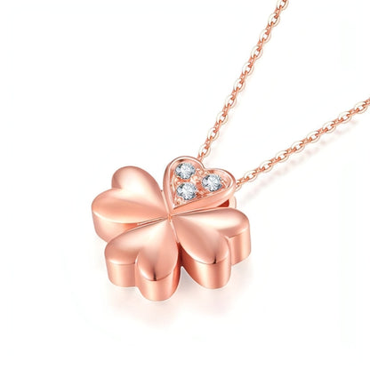 Rose Gold Clover Diamond Pendant Necklace - Which Mark