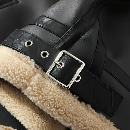 A.1 Plus Size Fleece-lined Thicker Fur Integrated Lapel Jacket Men - Which Mark