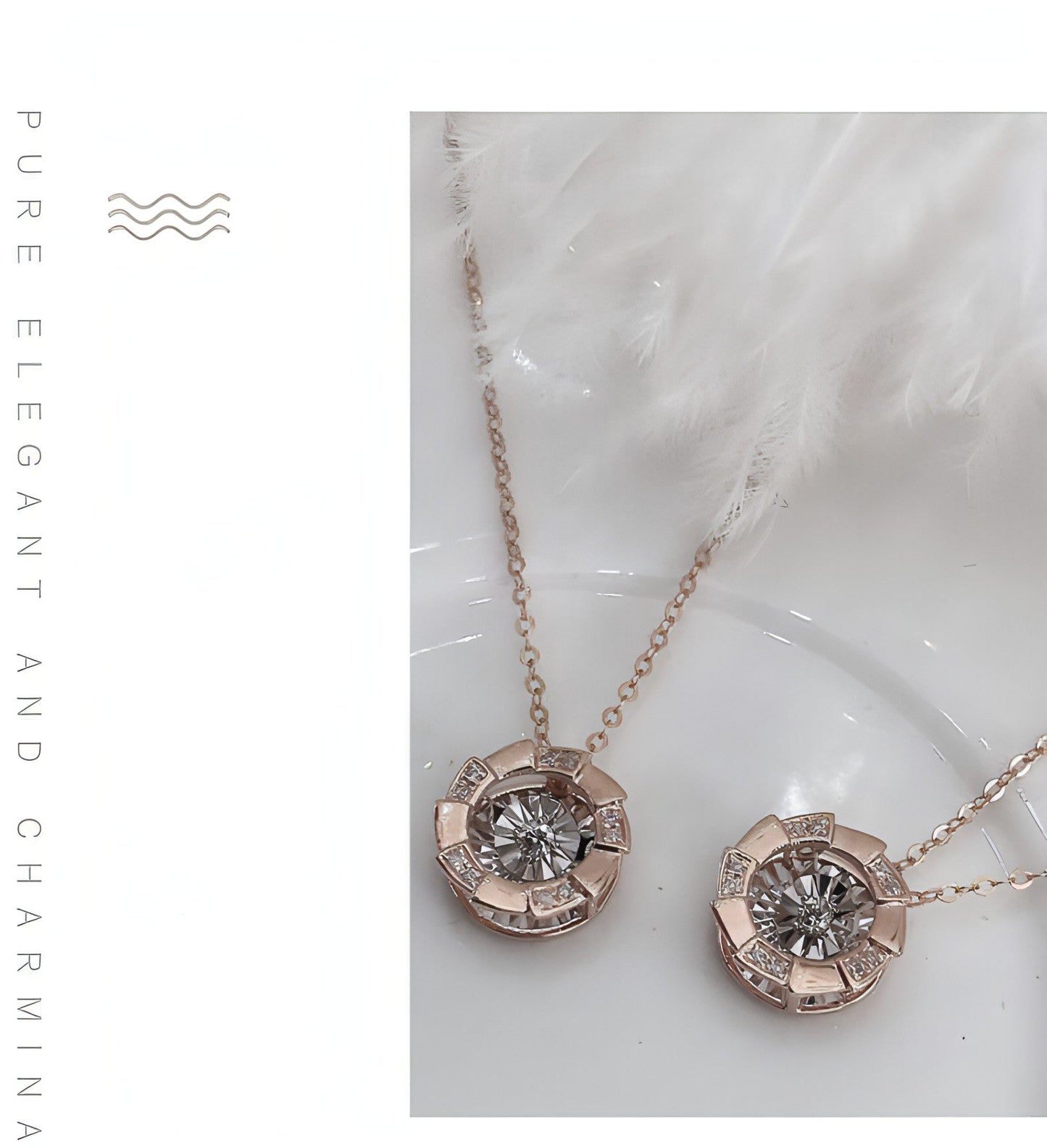 Rose Gold Pulsatile Heart Diamond Pendant Clavicle Chain - Which Mark