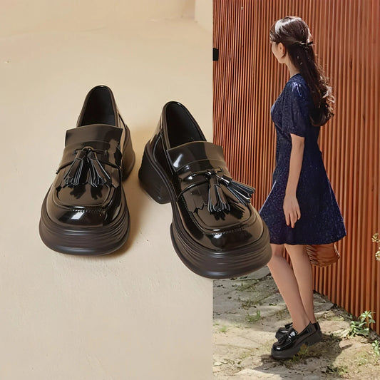 Ladies Tassel Japanese Leisure Small Leather Shoes Women - Which Mark