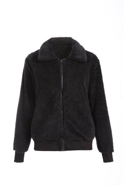 Winter Autumn Women Lapel Zipper Jacket Coat - Which Mark
