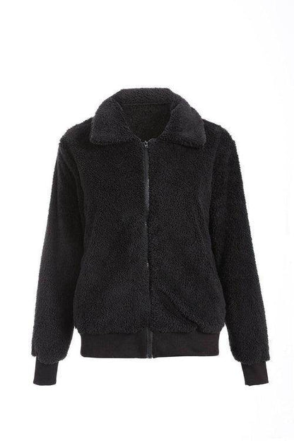 Winter Autumn Women Lapel Zipper Jacket Coat - Which Mark