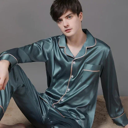 New Spring And Autumn Silk Couple Pajamas For Women - Which Mark