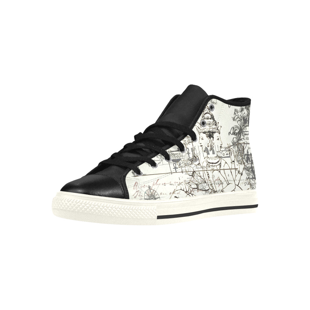 MAP AND SOME ILLUSTRATIONS High Top Action Leather Men's Shoes - Which Mark