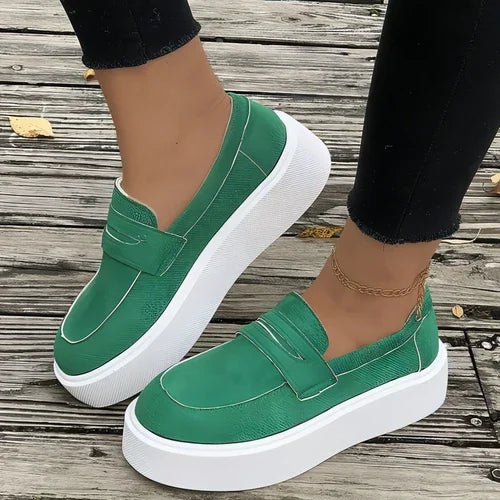 New Loafers Platform Round Toe Slip-on Shoes For Women Outdoor Casual - Which Mark
