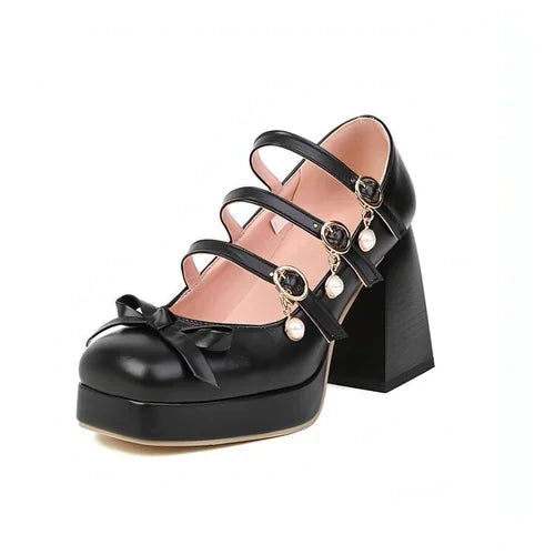 Cute Round Toe Single Shoe Bow Student Shoes - Which Mark