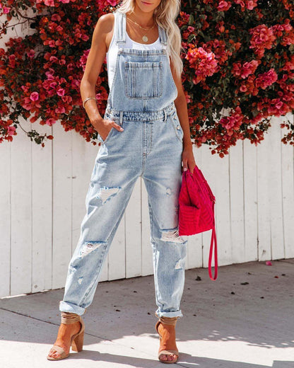 A.1 Denim Women's Jumpsuit With Shoulder Straps - Which Mark