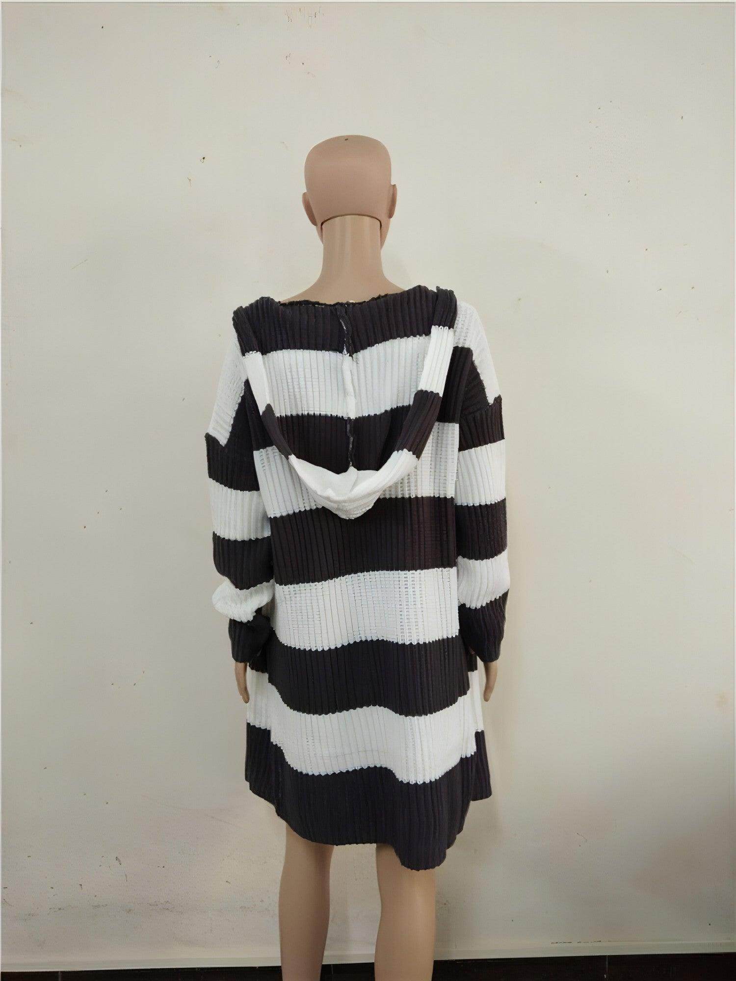 Mid-color Hooded Mid-length Cardigan Jacket Women Sweater - Which Mark