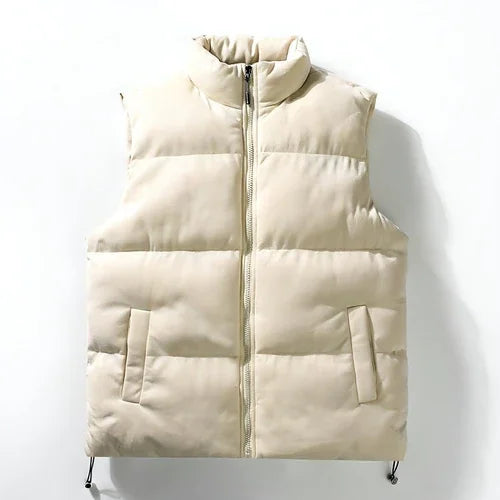 Simple Stand-up Collar Cotton-padded Clothes Vest For Men - Which Mark