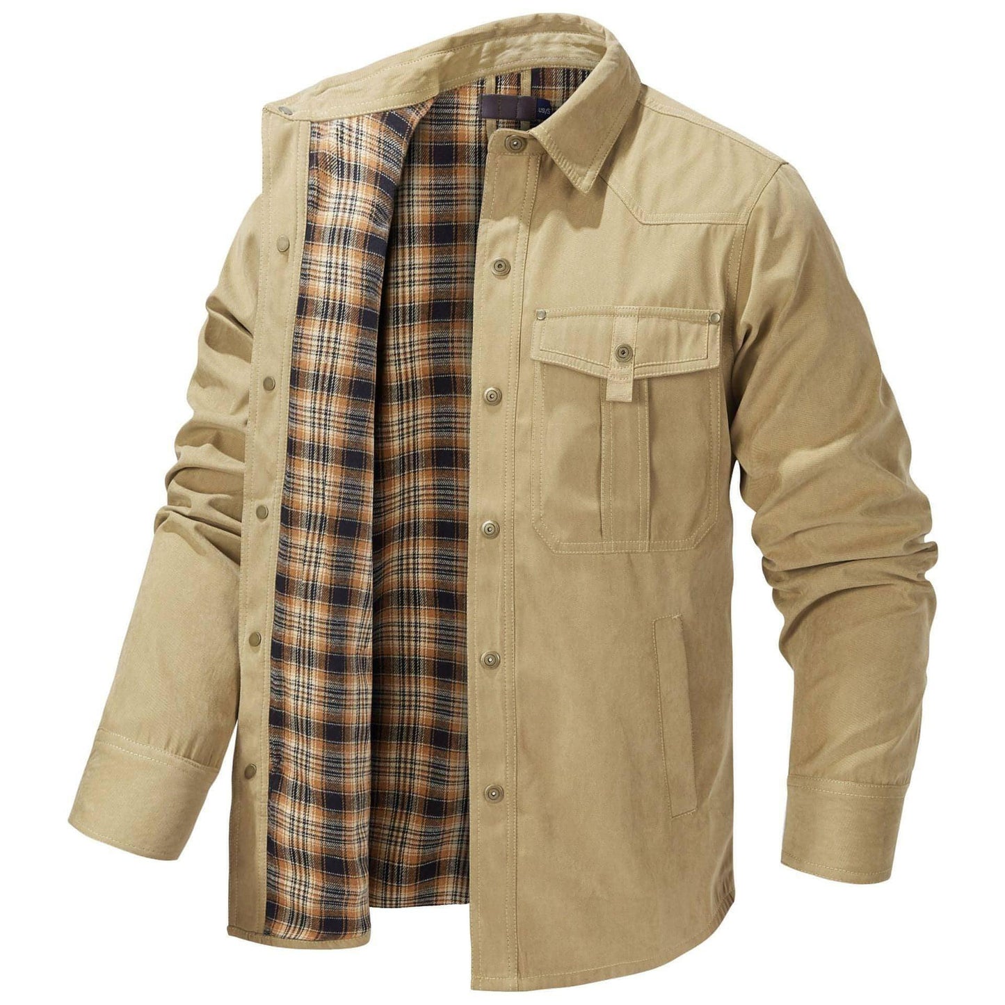 A.1 Lapel Plaid Flannel Casual Retro Western Style Jacket Men - Which Mark