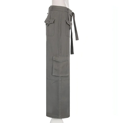 Vintage Multi Pocket Belt Casual Workwear Jeans Women - Which Mark