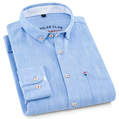 Long Sleeve Cotton Linen Slim Fit Fashion Casual Linen DressShirt Men - Which Mark