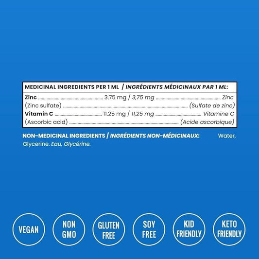 Liquid Zinc for Kids & Adults | Organic Ionic Zinc Drops Enhanced with Vitamin C | Elemental Zincs Supplements | Immune, Heart, Brain & Skin Health | Sugar-Free Zincs Sulfate Liquid | Vegan & Non-GMO - Which Mark
