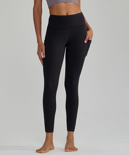 ALONG FIT Leggings for Women with 3 Pockets Buttery Soft High Waisted Yoga Pants Non-See-Through Full-Length Tights - Which Mark