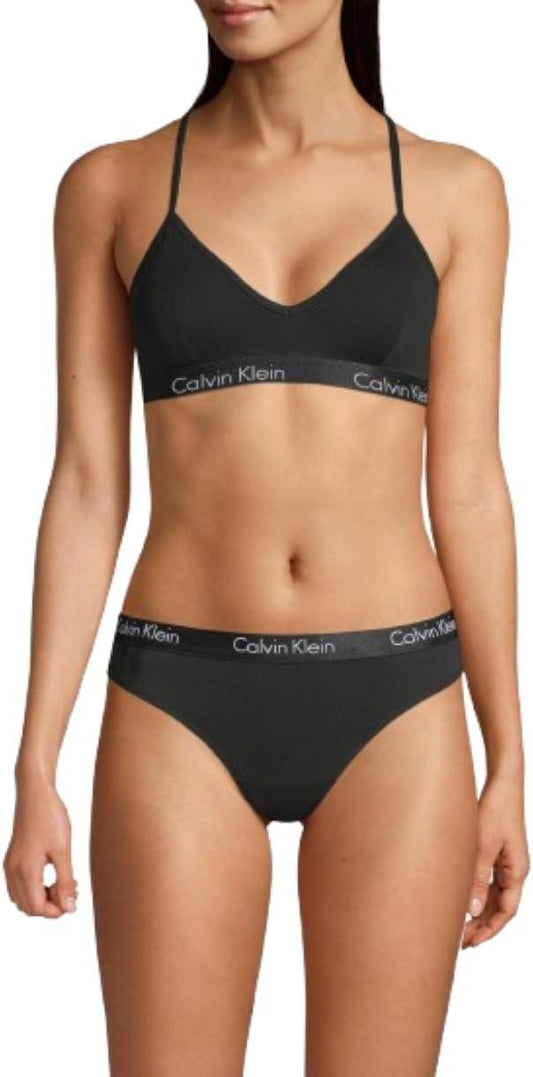 Calvin Klein womens Motive Cotton Lightly Lined Bralette - Which Mark
