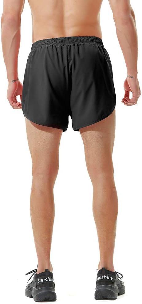 TENJOY Men's Running Shorts Gym Athletic Workout Shorts for Men 3 inch Sports Shorts with Zipper Pocket - Which Mark