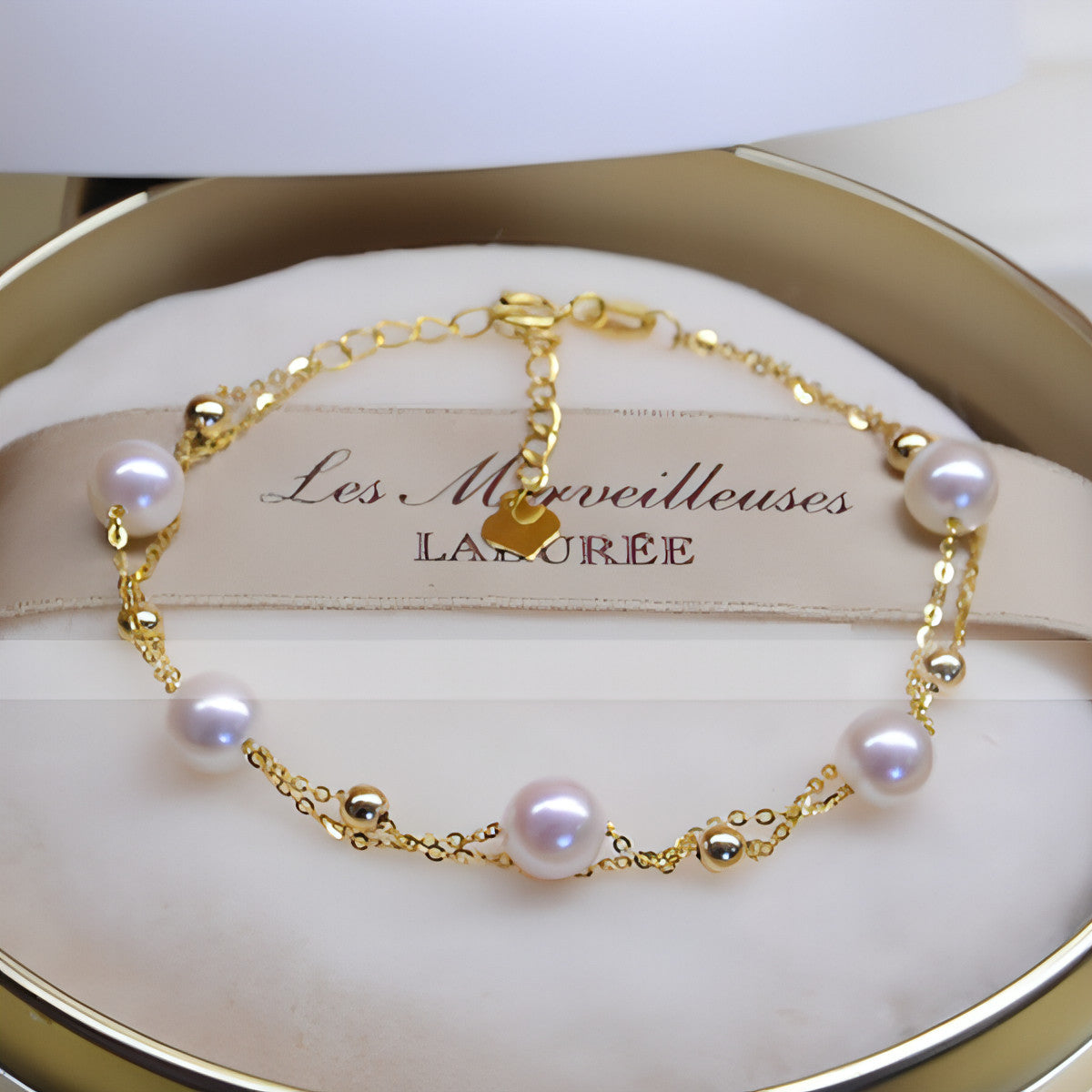 18k Gold Seawater Pearl Adjustable Double-layer Bracelet - Which Mark