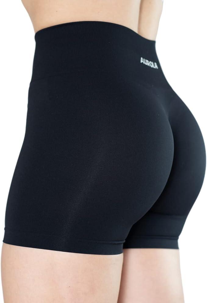 AUROLA Dream Collection Workout Shorts for Women High Waist Seamless Scrunch Athletic Running Gym Yoga Active Shorts - Which Mark