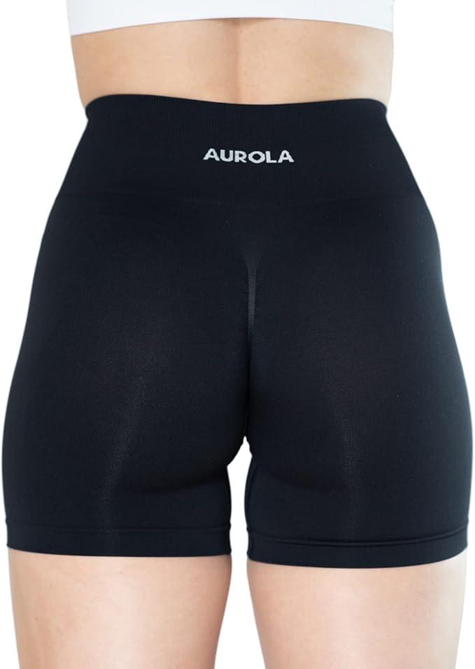 AUROLA Dream Collection Workout Shorts for Women High Waist Seamless Scrunch Athletic Running Gym Yoga Active Shorts - Which Mark