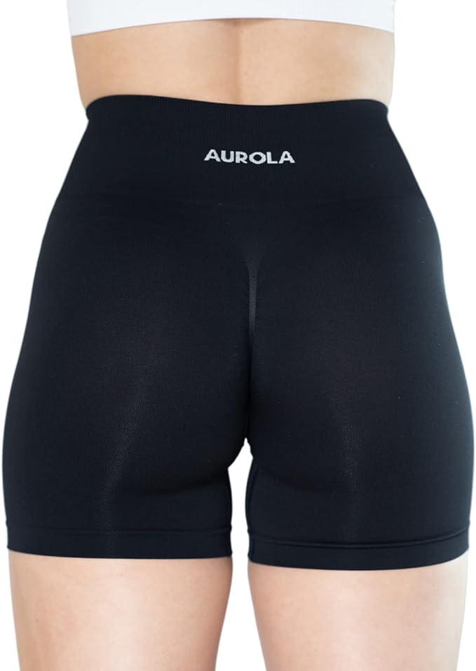 AUROLA Dream Collection Workout Shorts for Women High Waist Seamless Scrunch Athletic Running Gym Yoga Active Shorts - Which Mark