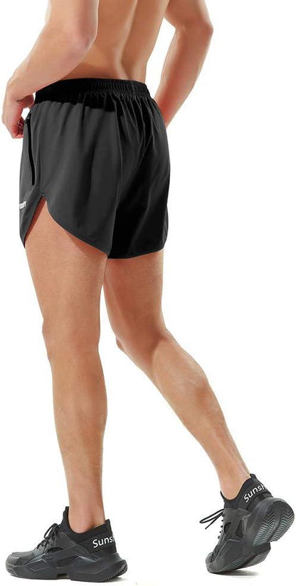 TENJOY Men's Running Shorts Gym Athletic Workout Shorts for Men 3 inch Sports Shorts with Zipper Pocket - Which Mark