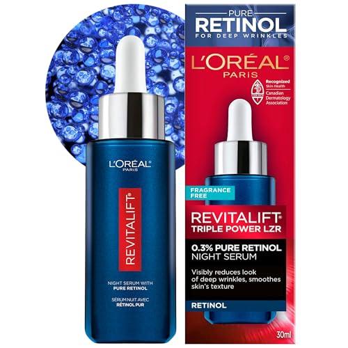 L’Oréal Paris Night Retinol Serum for Face, Revitalift Triple Power LZR, With 0.3% Pure Retinol, Moisturizes Skin and Eliminates Look of Deep Wrinkles, Skincare, 30 ml Climate Pledge Friendly - Which Mark