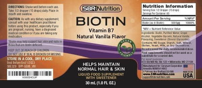 MAX ABSORPTION, Biotin Liquid Drops, 5000mcg of Biotin Per Serving, 60 servings, No Artificial Preservatives, Vegan Friendly, Supports Healthy Hair, Strengthens Nails and Improves Skin Health - Which Mark