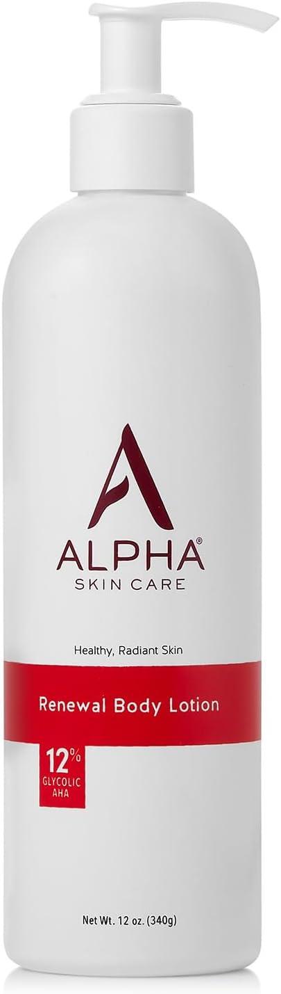Alpha Skin Care Revitalizing Body Lotion, 12% Glycolic AHA, Daily Moisturizer, Hydrates & Exfoliates, Anti-Aging, 12 Oz - Which Mark