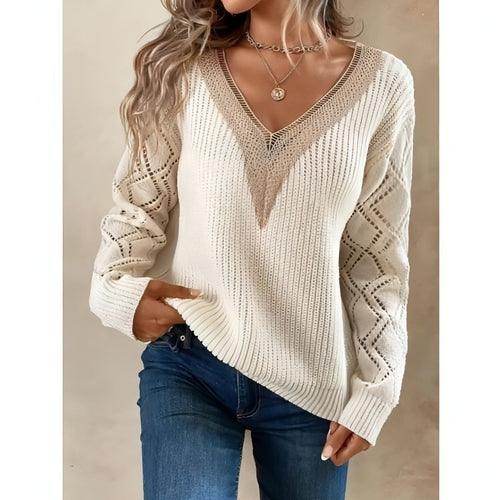 Spring And Autumn V-neck Sweater New Loose Casual Women - Which Mark
