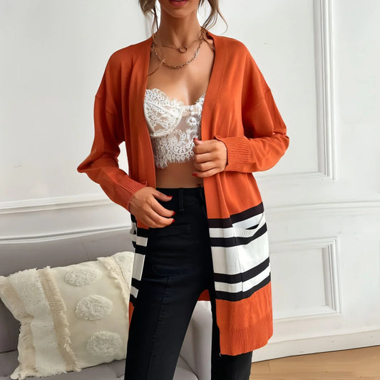 Women's Thin Loose And Thin Knitted Long-sleeved Sweater Coat - Which Mark