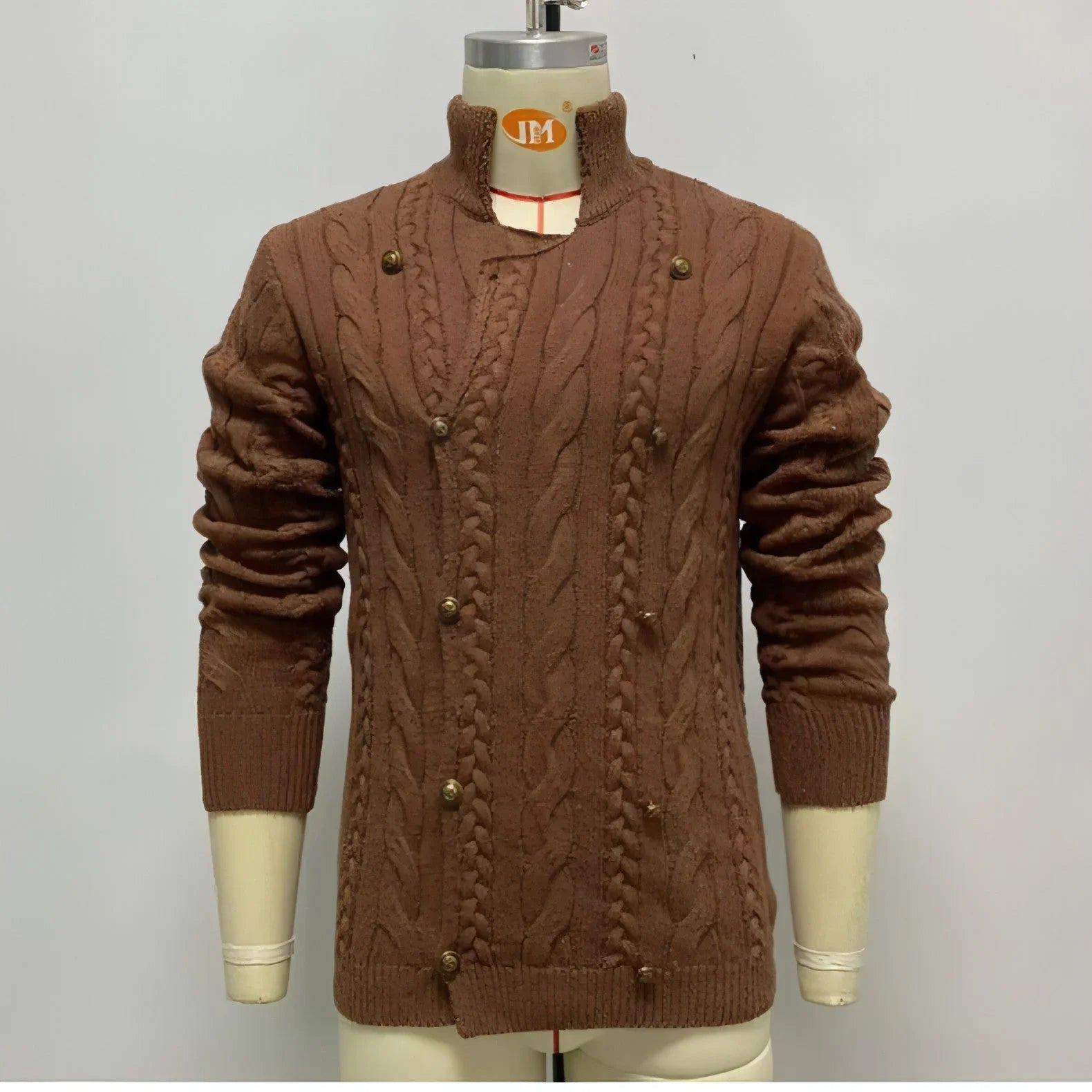 Long Sleeve Double Breasted Cardigan Sweater Coat Men - Which Mark