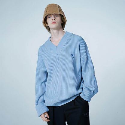New V-neck Sweater Women Loose-fitting Outer Top - Which Mark