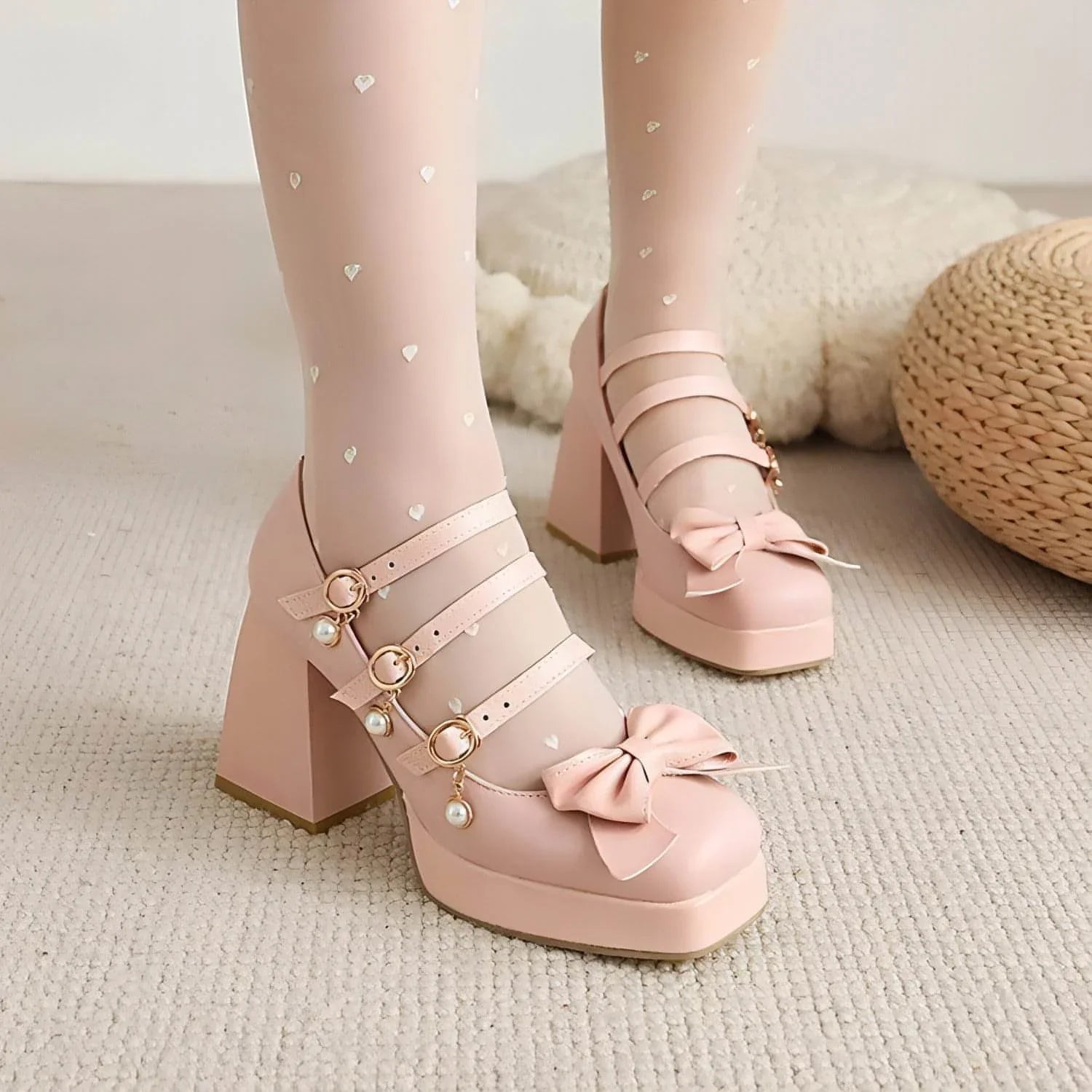 Cute Round Toe Single Shoe Bow Student Shoes - Which Mark