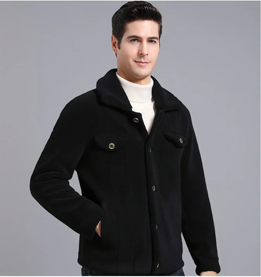 Grain Fleece Men Jacket Autumn And Winter New Style - Which Mark