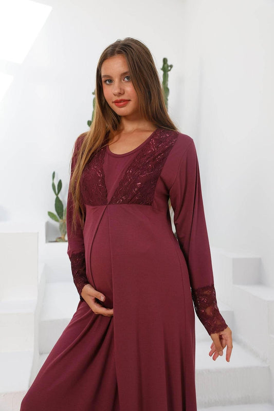 Shopymommy 55102 Silence Lace Embroidered Maternity & Nursing - Which Mark