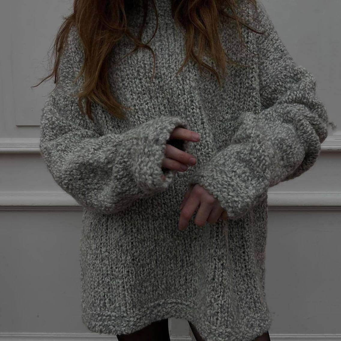 Women's Solid Color Basic Loose Casual Sweater - Which Mark