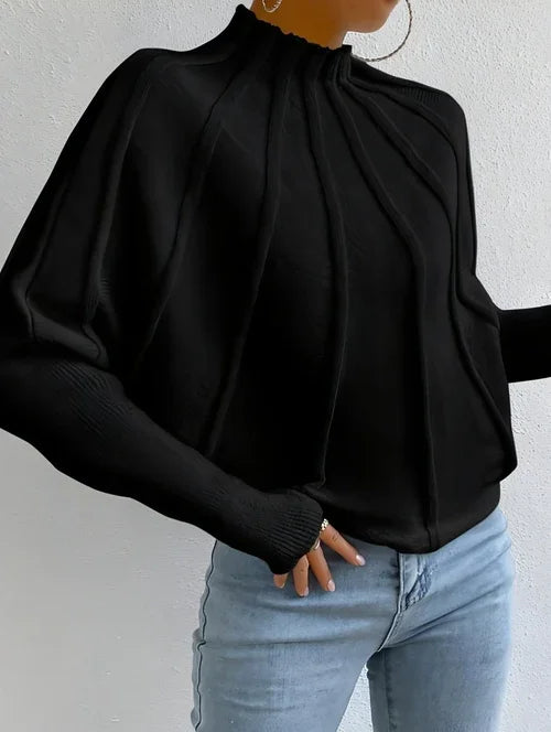 Solid Color Loose Spider Mesh Casual Short Sweater Women - Which Mark