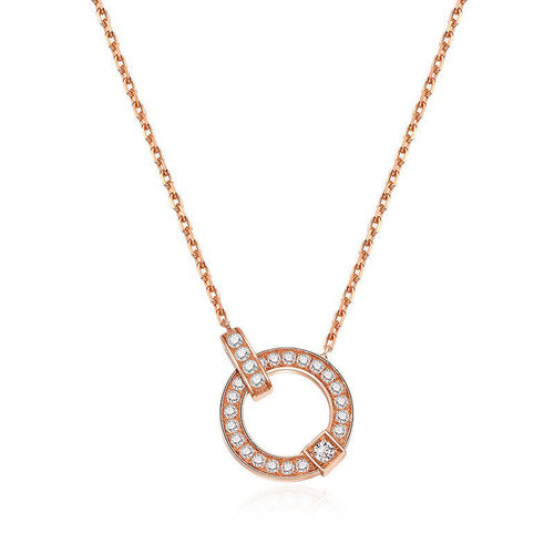 18K Gold Simple Fashion Diamond Clavicle Necklace - Which Mark