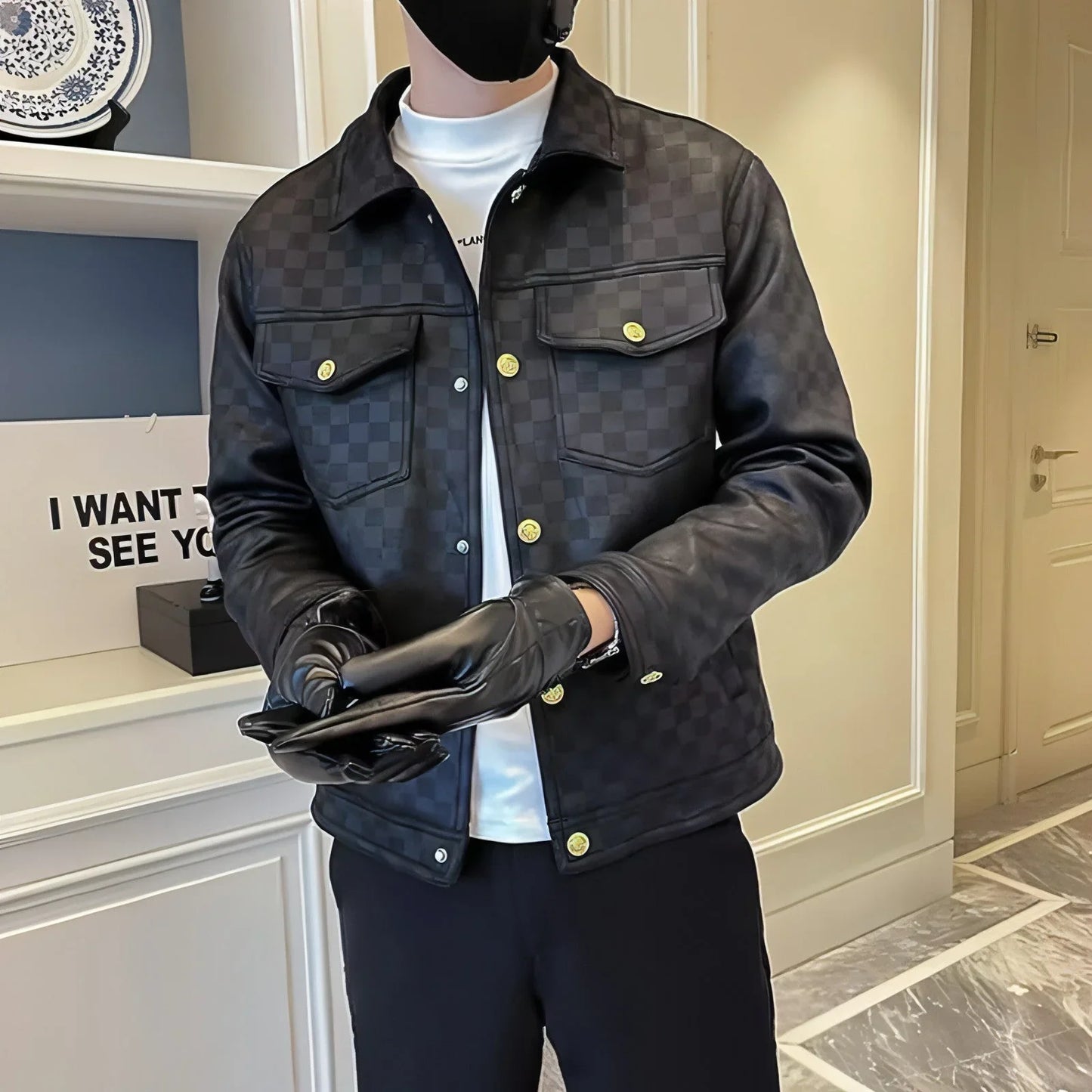 Spring And Autumn Collar Jacket Fashion Men - Which Mark