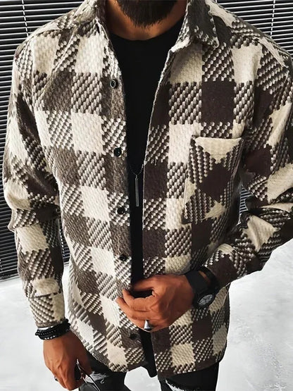A1. W. Suit Jacket Loose Lapels Double Pocket Jacket Long Sleeve Men - Which Mark