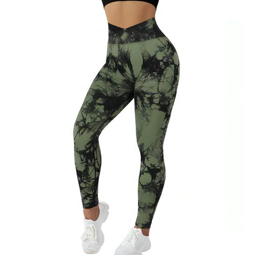 Seamless Tie Dye Leggings Women Yoga Pants Push Up Sport Fitness - Which Mark