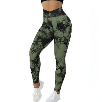Seamless Tie Dye Leggings Women Yoga Pants Push Up Sport Fitness - Which Mark