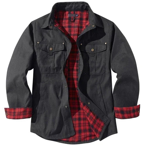 A.1 Lapel Plaid Flannel Casual Retro Western Style Jacket Men - Which Mark