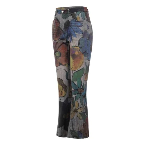 Women's Casual Pants Floral Thin Trousers - Which Mark