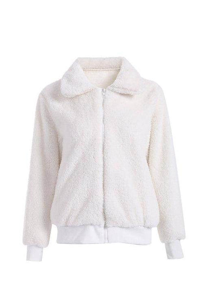 Winter Autumn Women Lapel Zipper Jacket Coat - Which Mark