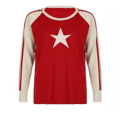 Women's Loose Top Striped Woolen Sweater - Which Mark